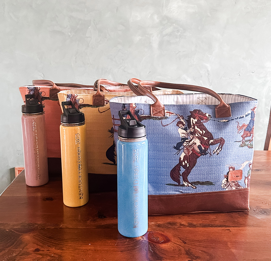 womens tote bag with matching drink at home interiors